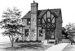 Pen-and-Ink-of-U-City-home-c-2017-Richelle-Flecke