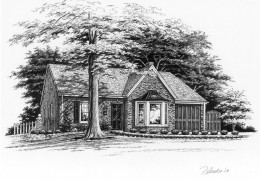 Pen-and-ink-of-Glendale-Home-©-2019-Richelle-Flecke