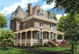 Watercolor-of-Ambler-PA-home-c-2016-Flecke