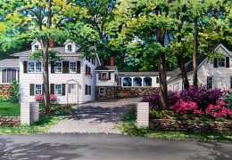 Watercolor-of-Chappaqua-house-c-2017-Richelle-Flecke