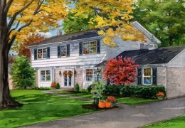 Watercolor-of-home-in-fall©-Richelle-Flecke