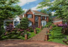 Watercolor-portrait-of-Wildwood-home-©-Flecke-2