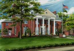 Watercolor-artwork-of-Delta-Sigma-Phi-fraternity-house-copyright-2015-Richelle-Flecke