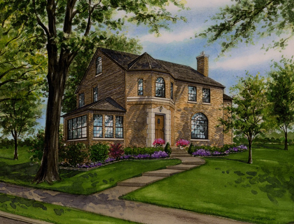 St Louis Hills home001 Custom House Portraits by Richelle Flecke