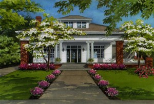 Watercolor of Alabama home copyright  2015 Richelle Flecke