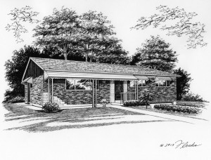 Illustration of Ferguson brick ranch