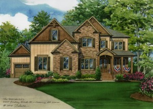 Watercolor portrait of home in Georgia