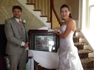Jeff and Lauren unwrapping portrait