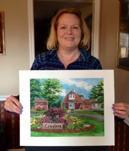Pam Linders holding portrait