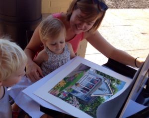 Amanda and children opening portrait