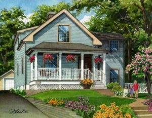 Blue Webster Groves home (c) Flecke