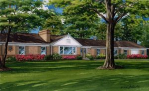 Watercolor of long ranch (c) 2016 Richelle Flecke