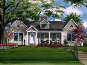 Watercolor painting of Webster Groves frame home (c) 2016 Richelle Flecke