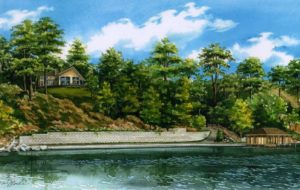 Watercolor of Chalk Bluff (c) 2017 Richelle Flecke