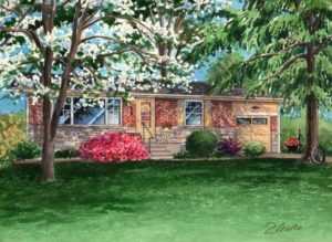 Ranch home with azaleas (c) Richelle Flecke