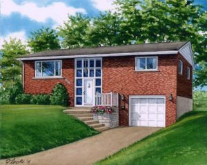 Watercolor of St. Louis Home (c) Richelle Flecke