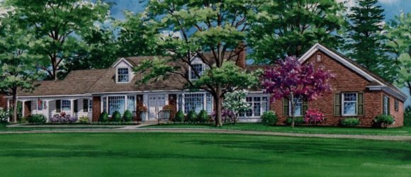 Watercolor of Pittsfield Home (c) 2018 Richelle Flecke