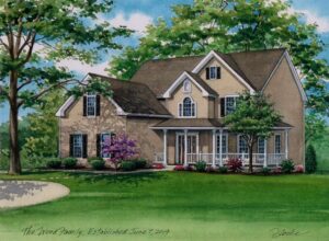 Watercolor of Wood Family Home © 2019 Flecke