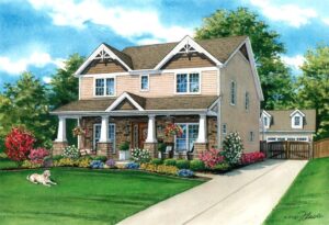 Watercolor of Kirkwood Home © 2020 Flecke