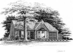 Pen and Ink of Glendale home © Flecke