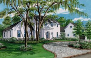 watercolor of Sea Island Georgia home © 2020 Flecke