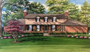 Watercolor painting of Pennsylvania home
