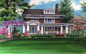 Watercolor painting of home