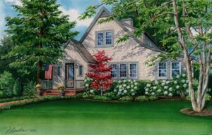 Watercolor house portrait 