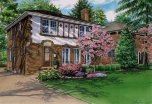 Watercolor house portrait 