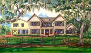 watercolor custom house portrait