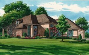Watercolor house portrait of Texas home