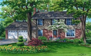 custom house portrait of Ballwin home 