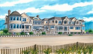 Custom House Portrait of Beach House by Richelle Flecke