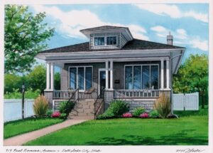 Custom house portrait of Salt Lake City home