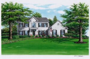 custom house portrait of Des Peres residence
