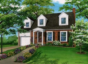 watercolor portrait of inviting home