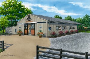 Portrait of renovated stable for Ride on St. Louis