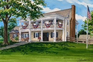 Watercolor painting of home in Villa Ridge, Missouri © 2025 Richelle Flecke