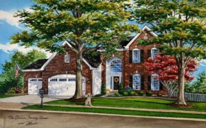 Custom house portrait of the Garcia family home