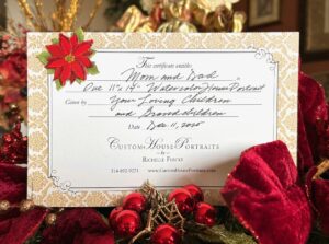 Gift Certificates available for Christmas
