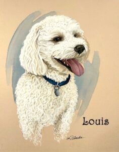 Portrait of beloved dog Louis by Richelle Flecke