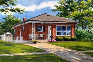 Custom house portrait of Shrewsbury home by Richelle Flecke