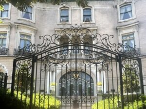 Beautiful gates of a foreign embassy