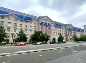 Department of Commerce Building decorated