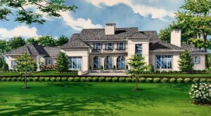 Custom house portrait of beautiful home by Richelle Flecke