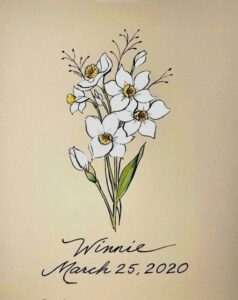 Floral illustration for Winnie by Richelle Flecke